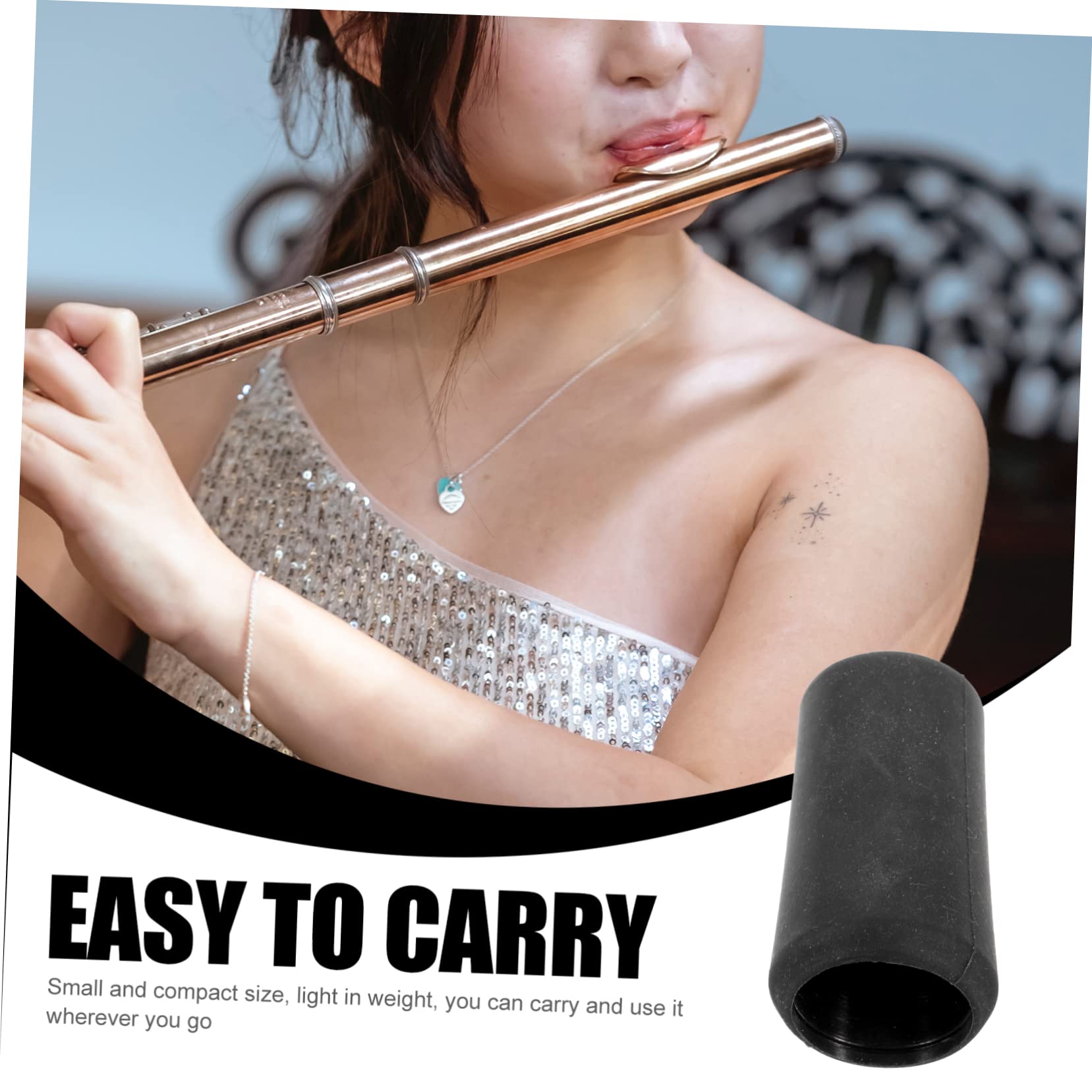 SAFIGLE Clarinet Bell Instrument Cover Musical Instrument Bell Cover Black Sturdy Comfortable Extend Clarinet Life Washable Rubber