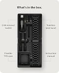 Fullmosa Compatible avec Apple Watch Band 45mm 44mm 42mm 46mm 49mm 41mm 40mm 38mm, Bande en acier inoxydable avec boîtier pour iwatch Ultra Series11 10 9 8 7 6 5 4 3 2 1 & SE3/2/1,42mm 44mm 45mm noir
