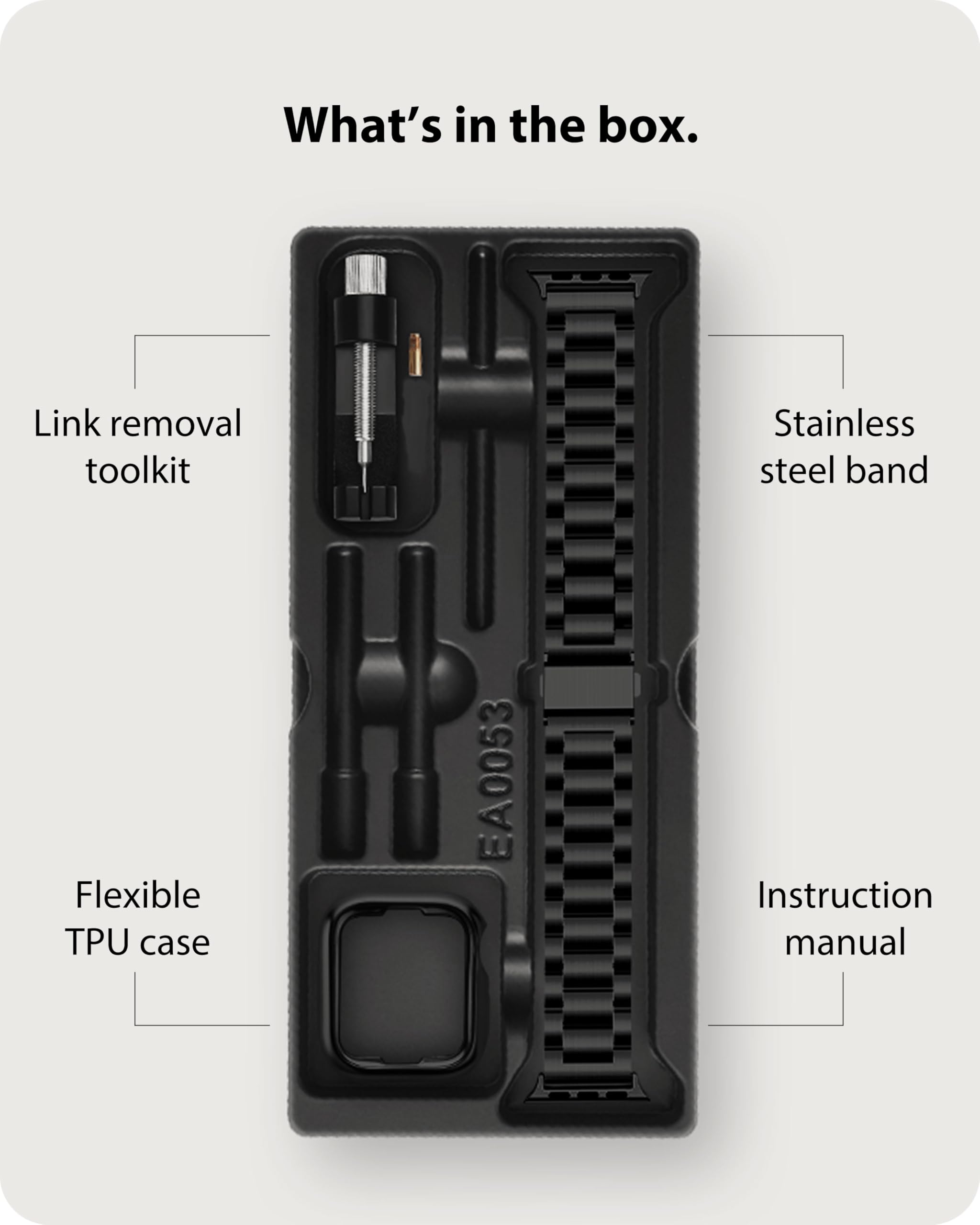 Fullmosa Compatible with Apple Watch Straps 44mm 46mm 45mm 49mm 42mm 41mm 40mm 38mm, Metal Stainless Steel Replacement Bands for iWatch Ultra SE 3 2 1 Series 11 10 9 8 7 6 5 4, Black & Protective Case — view 6