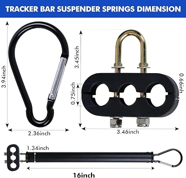 16 Single Tender Spring Kit Heavy Duty ABS Air Line Hose Tracker Tender Kit with 3 Hose Holders for Semi Truck Trailer Tractor