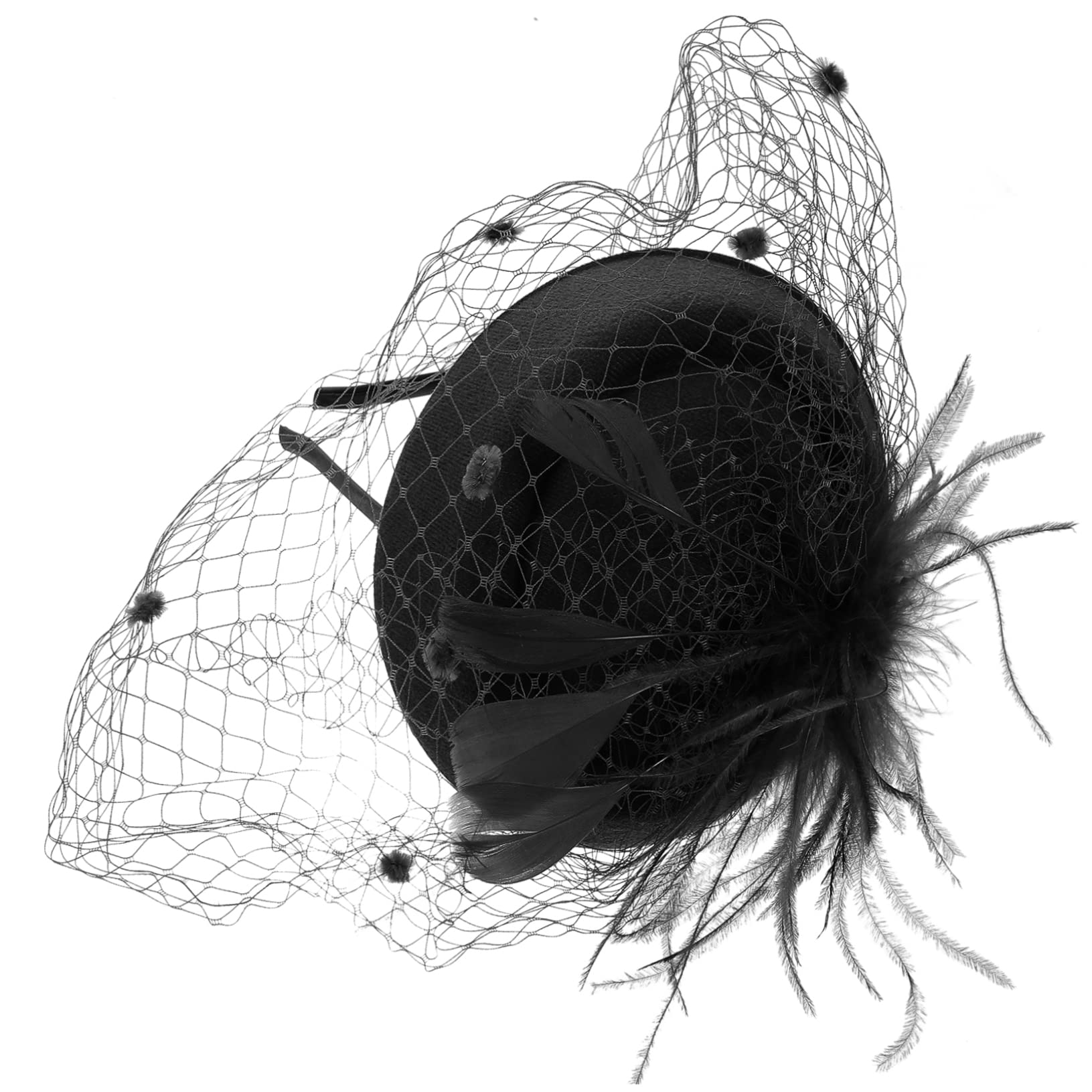 Operitacx 4piezas Sombrero De Fiesta De Malla Para Mujer Tocado Elegante Para Bodas Fiestas De Té y Eventos Especiales
