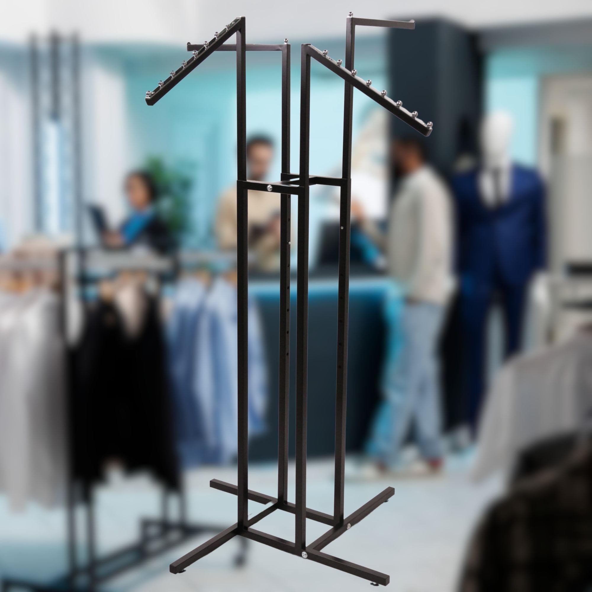 Qunclay Adjustable T Shirt Display Stand Flexible Mannequin Torso Shoulder Shirt Rack Portable Hanging Black Metal Clothes Hanger Rack For Clothing Garment Coat Retail Vendor Height 16 27 9 Inch 2 Pcs - View #8