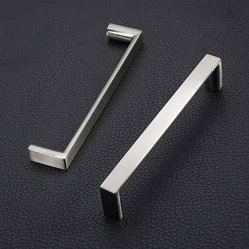 Miniatura 2 de KNOKLOCK Paquete de 10 manijas de gabinete de cocina de 5 pulgadas (5.039 in) de níquel satinado cepillado, tiradores de gabinete de cocina,