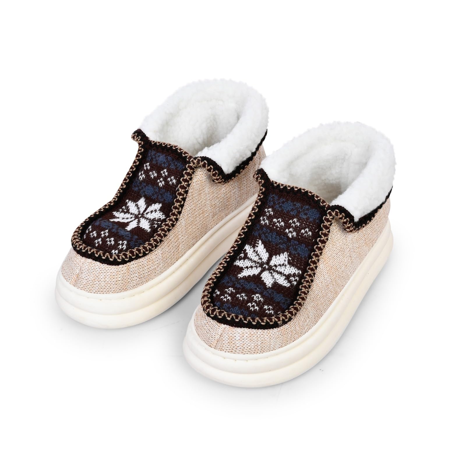 Lady Warm Slippers Winter Fluffy Unisex Pull on Slippers Comfortable Plush Home Shoes Soft Bedroom Shoes for Men & Women Free Size