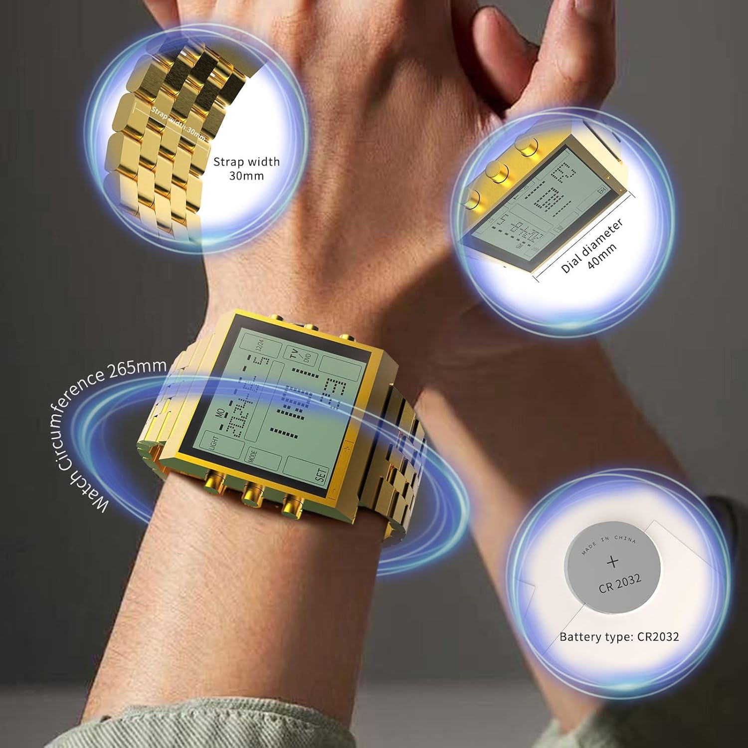 Diagram showing watch buttons and their functions