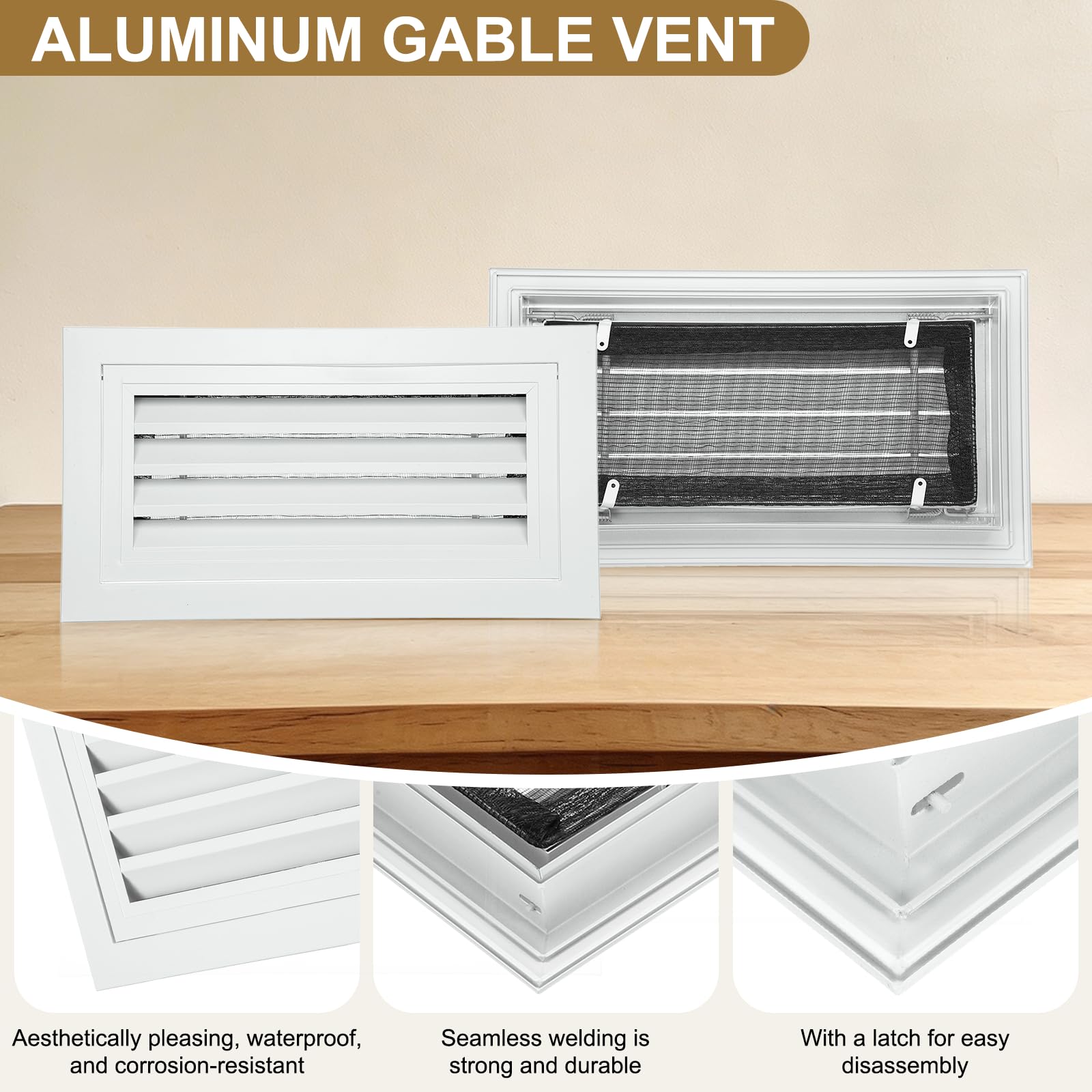 PATIKIL Rejilla De Ventilación De Aguilón De Aluminio De 8" X 16" Blanco