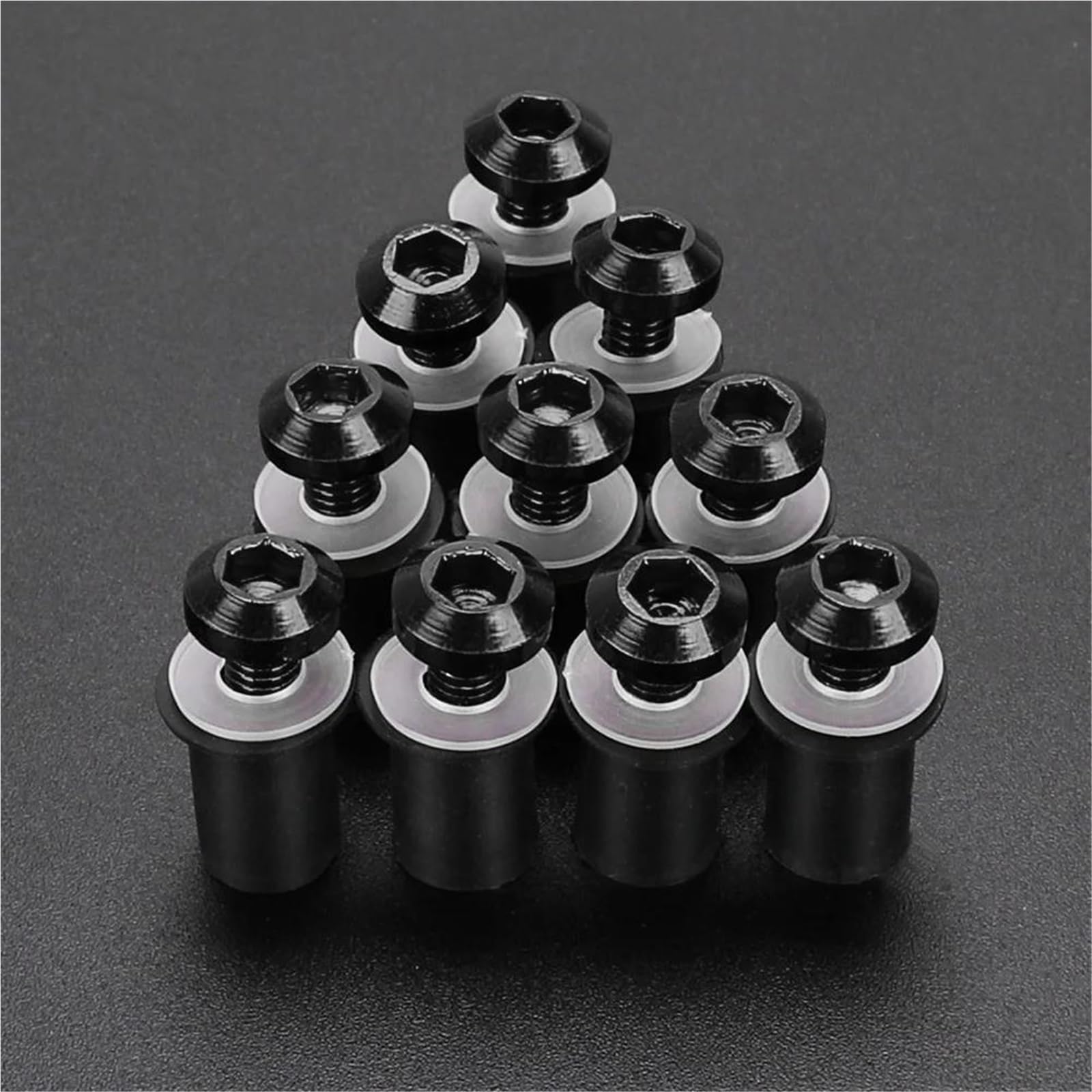 SQNYDH Motorbike Bolt Nut 5mm 10PCS Motorcycle Windshield Bolts Screws Nut Fastener For Suzuki GSX R600 GSXR 600 GSX-R 600 GSX-R600 GSXR600 Screw Nuts Kit Fasteners Fixing(Black)