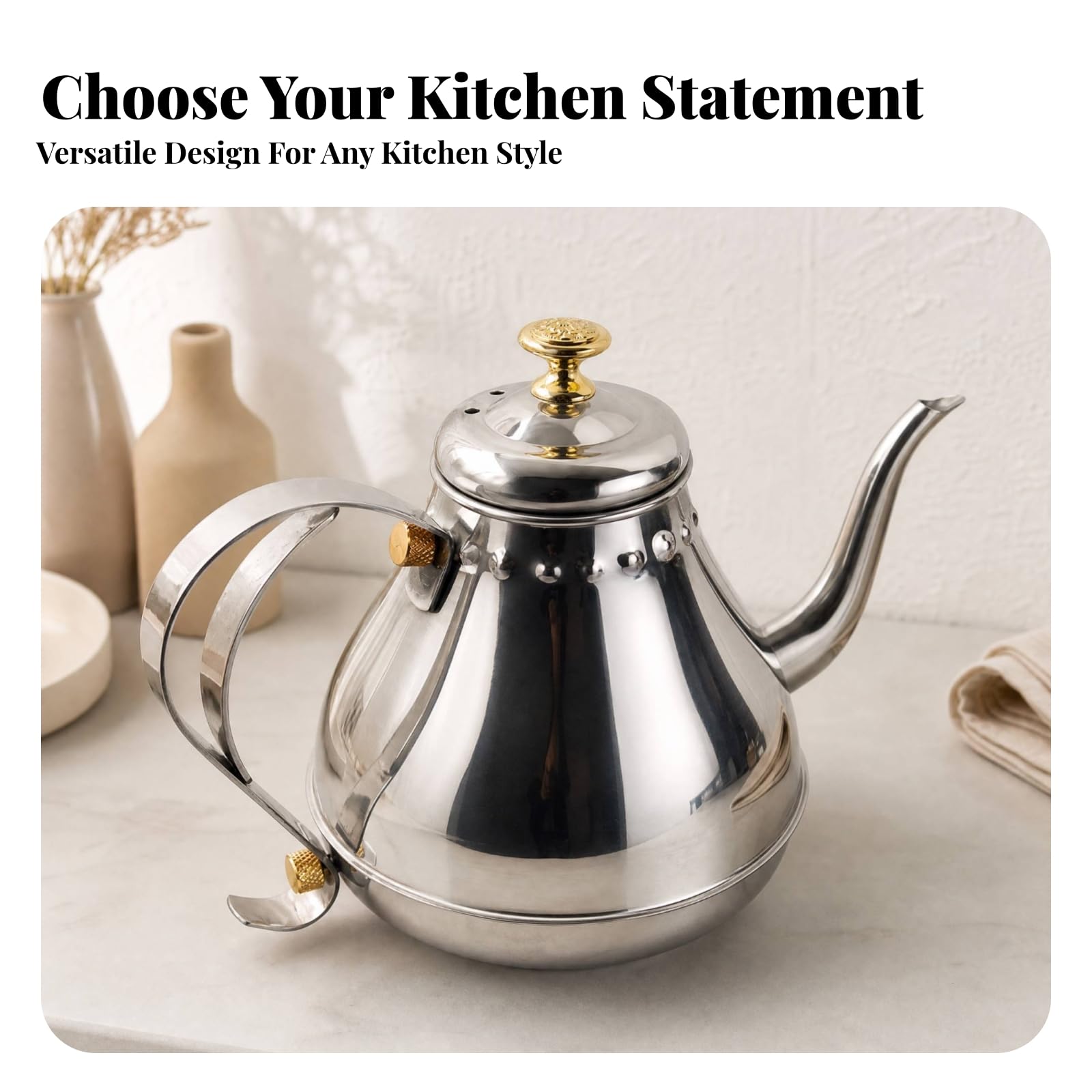 Pot à Cvercle Ergonomique Col, Anti-, Récipient, pr Cuisine, Argent, 1.8L