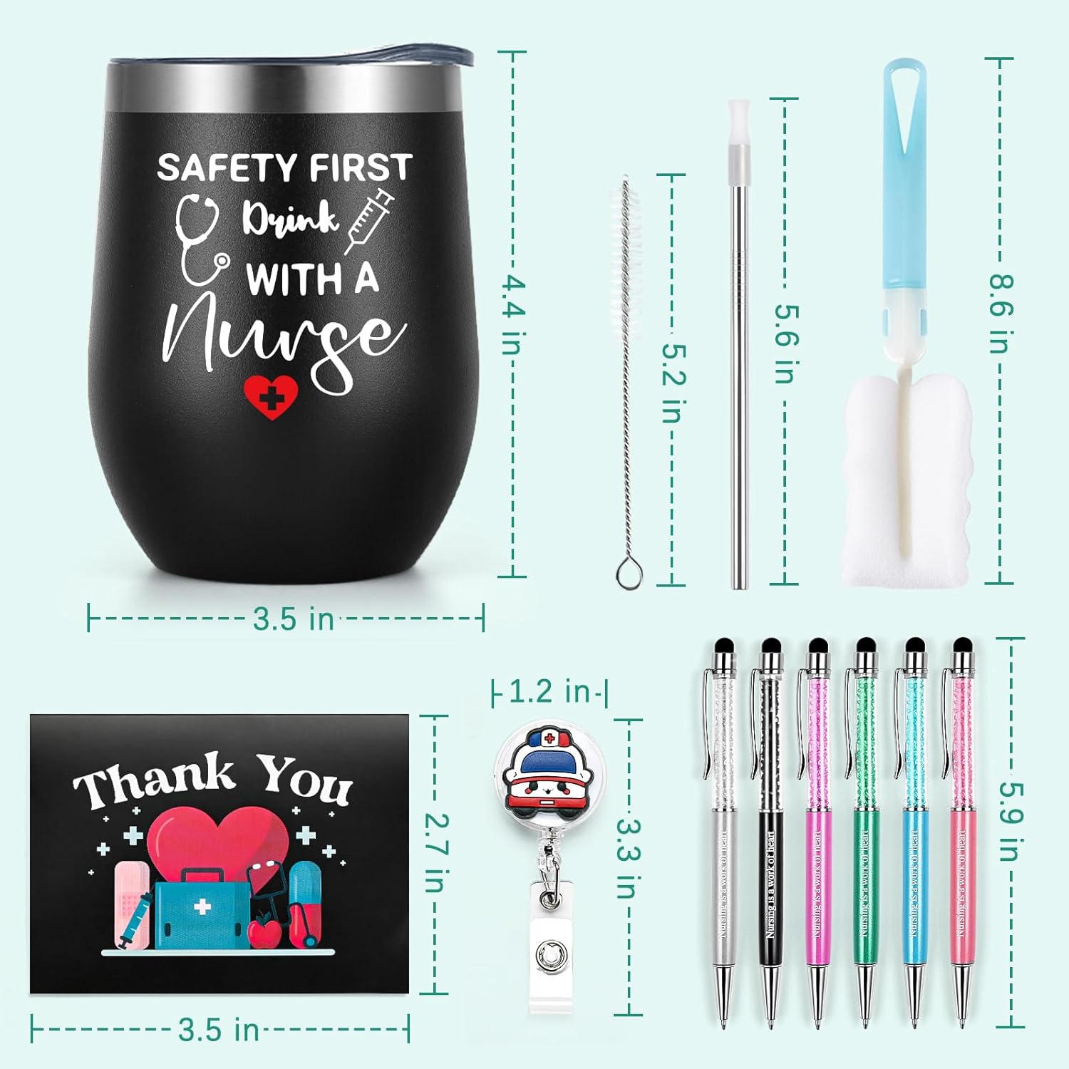 Lifecapido 32 Pcs Nurses Week Gifts Bulk 2025 for Women Men, Gifts for Nurses Week Set of 8 Insulated Wine Tumbler, Nurse Appreciation Gift Bulk, Nurse Graduation Gift, Murse Practitioner Present