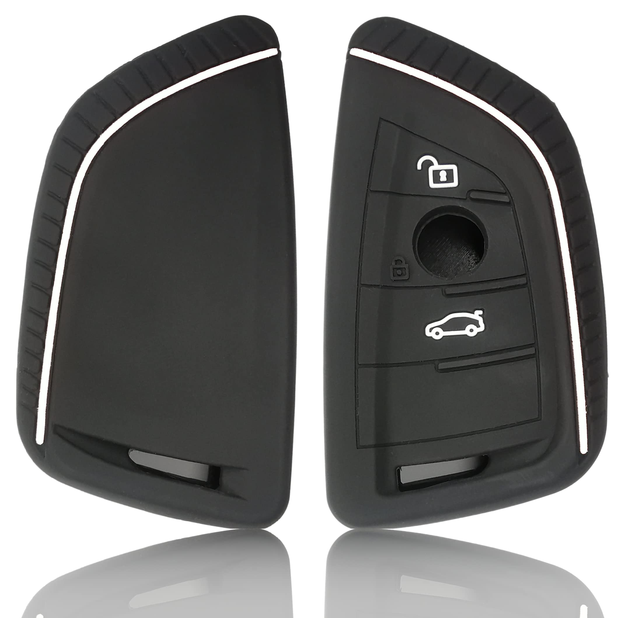 Cover Per Chiave BMW Keyless-go - Silicone Nero E Blu, Compatibile Serie 1,2,3,4,5,X1,X3,X5 - Foto 7