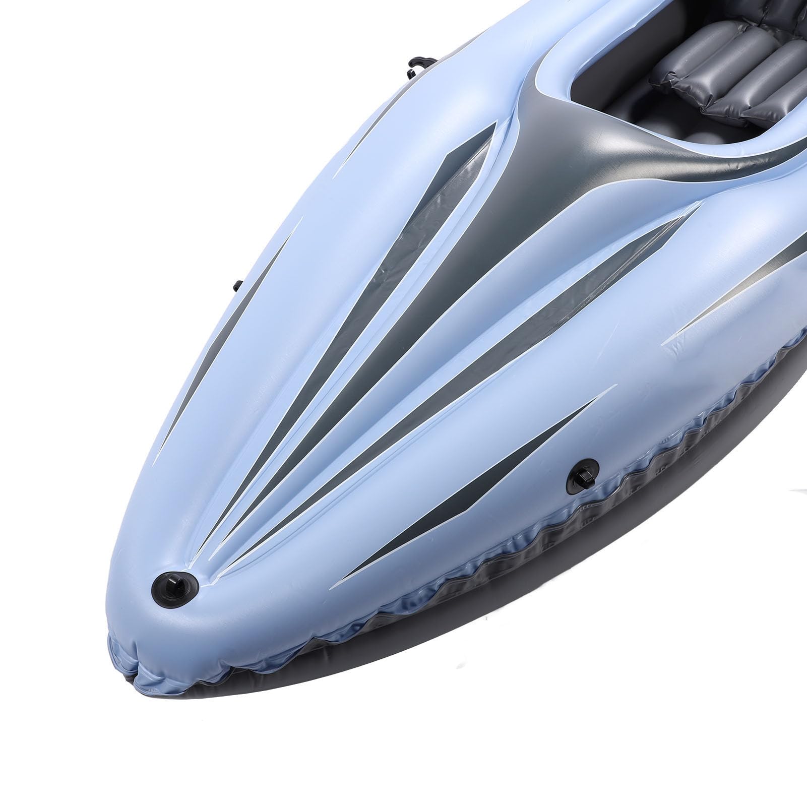 Kayak Hinchable, 1 Persona PVC UV Proof Kayak Hinchable Portátil con Bomba de Mano y Bolsa de Transporte rgonómico Alto Asiento de Espalda Fácil Plegable Blow Up Canoa Barco