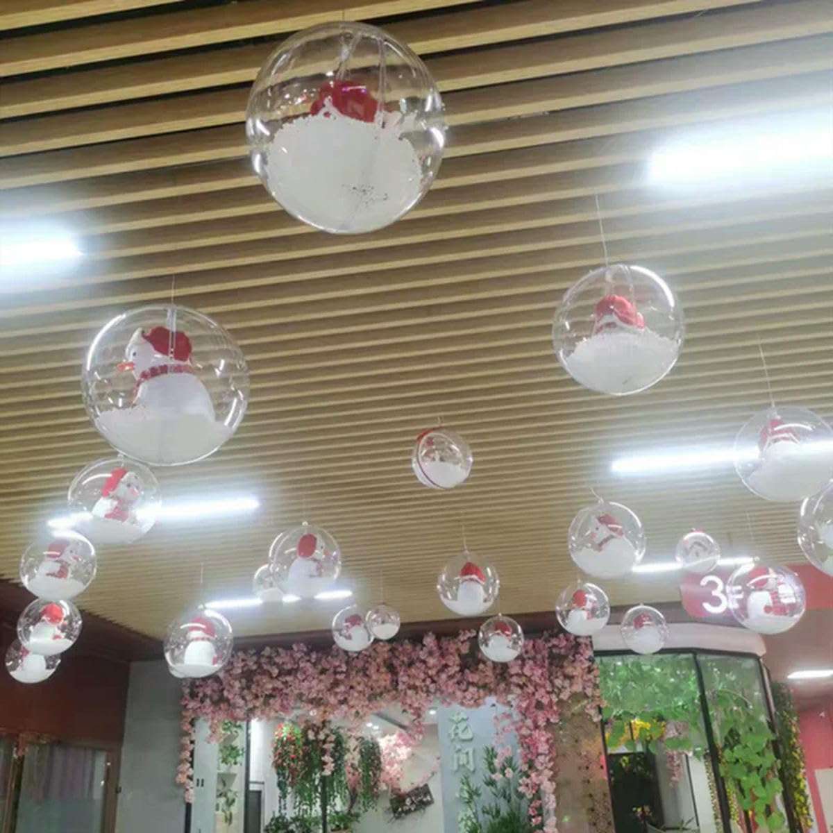 Adornos Transparentes de Navidad, Bola rellenable Artesanal Transparente, decoración del hogar, Boda, jardín, árbol Colgante, Caja de Regalo para Fiesta, decoración-20cm