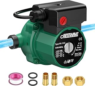 CrestWave Hot Water Recirculating Pump, 93W 110V Water Circulation Pump for Water Heater, 3-Speed-Control Durable Hot Water Pump for Domestic Electric Water Heater System