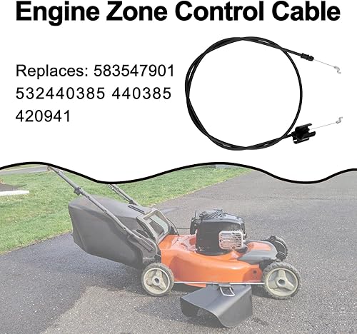 Miniatura 5 de 583547901 Cable de control de zona de cortacésped, compatible con Craftsman 9179993A, Husqvarna HU 625AWD 675AWD, Jonsered J675AWD, Poula 44761,