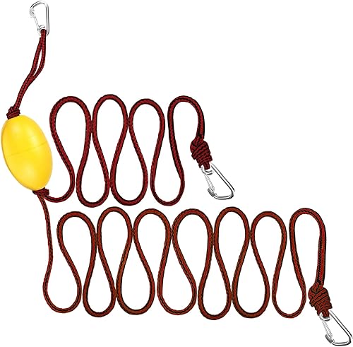 Cuerda de flotador doble resistente (6 pies y 12 pies) para arnés de calcetín de deriva, línea de remolque de kayak, cuerda de remolque de barco con