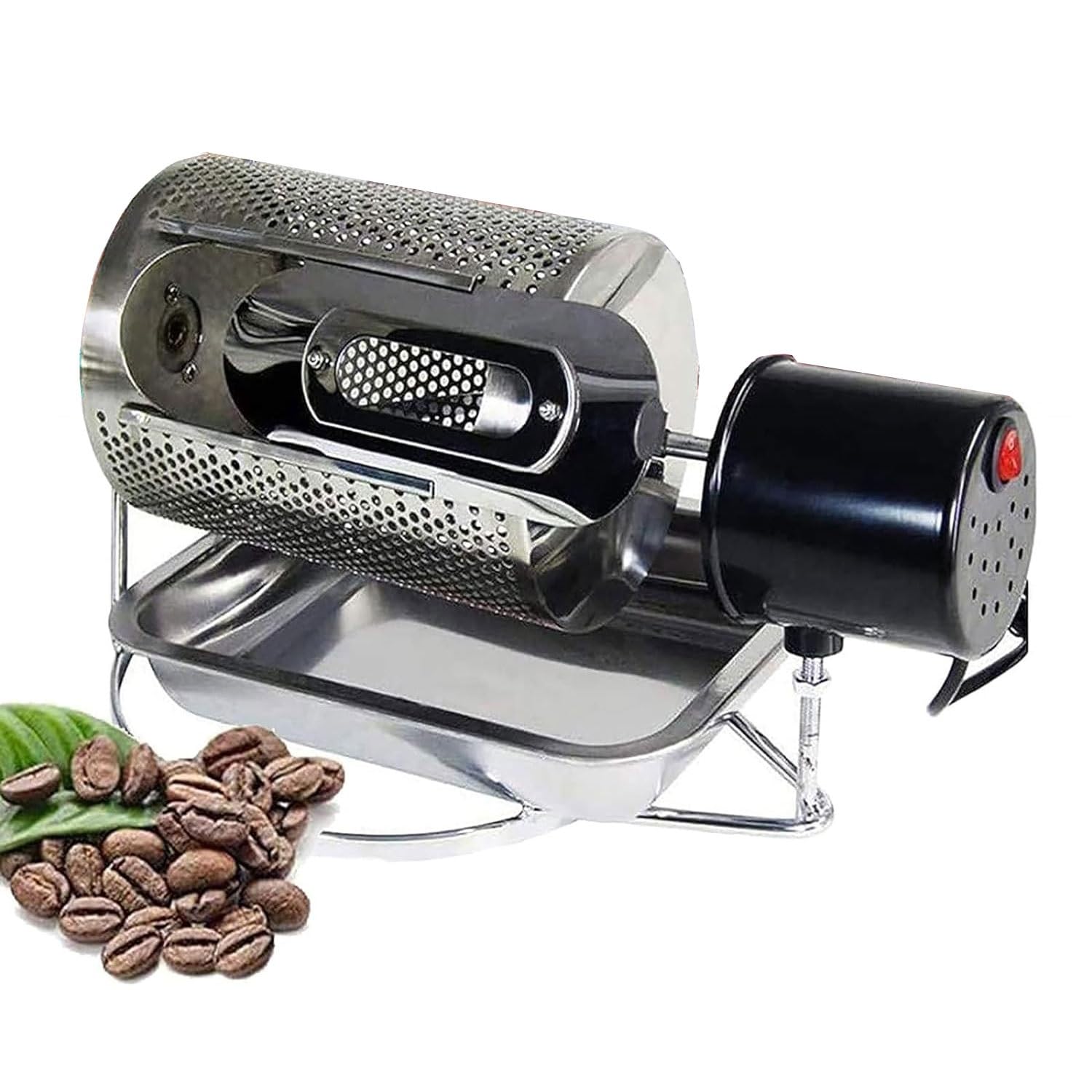 Torréfacteur de Grains de café, torréfacteur Domestique en Acier Inoxydable, capacité: 100-250g, avec fenêtre Visible et Plateau en Acier Inoxydable, Chauffage Uniforme/Durable, for céréales, Grains