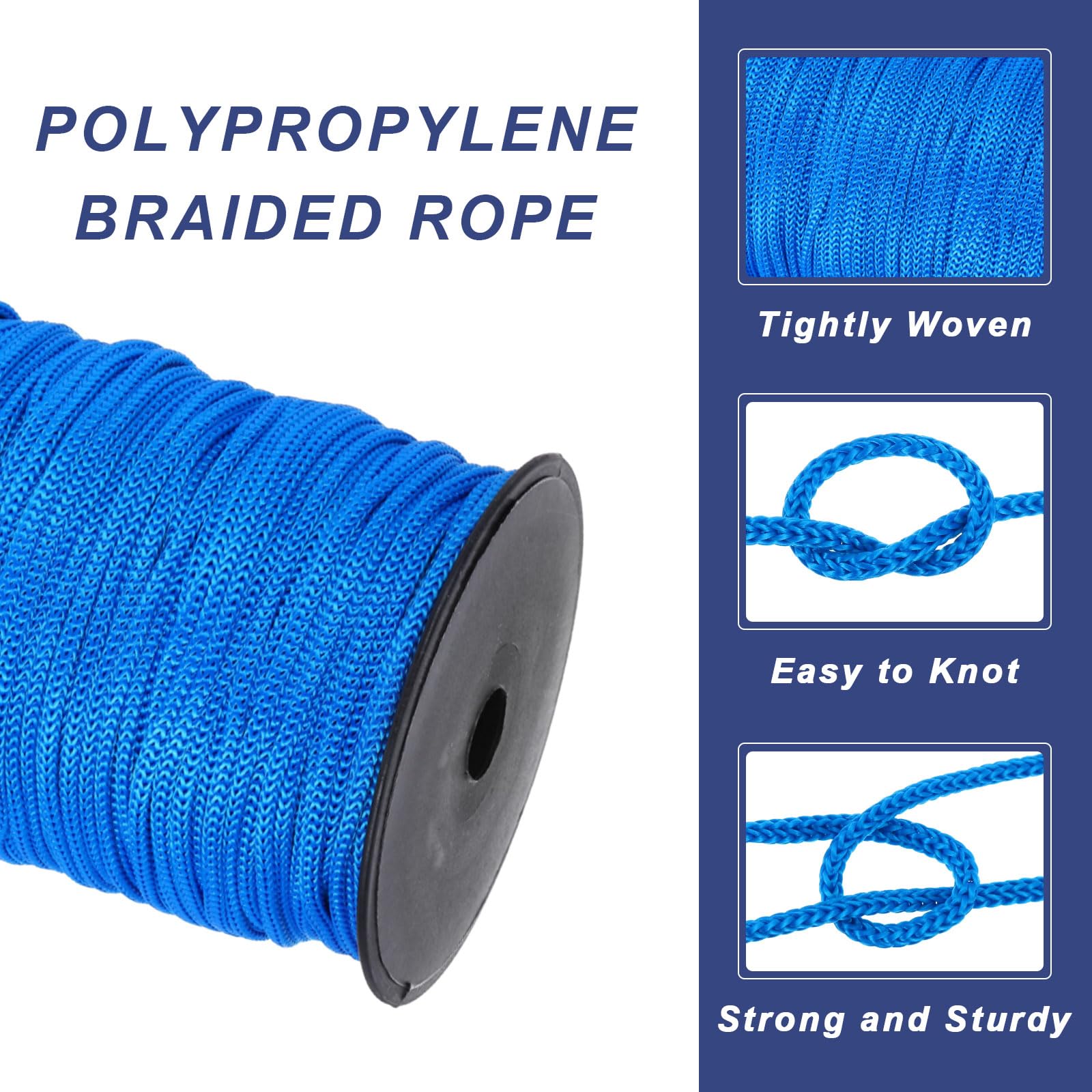 Corda In Polipropilene Intrecciata 4mm X 100m - Grigio Scuro Per Campeggio, Stendibiancheria E Attività Outdoor - Foto 3