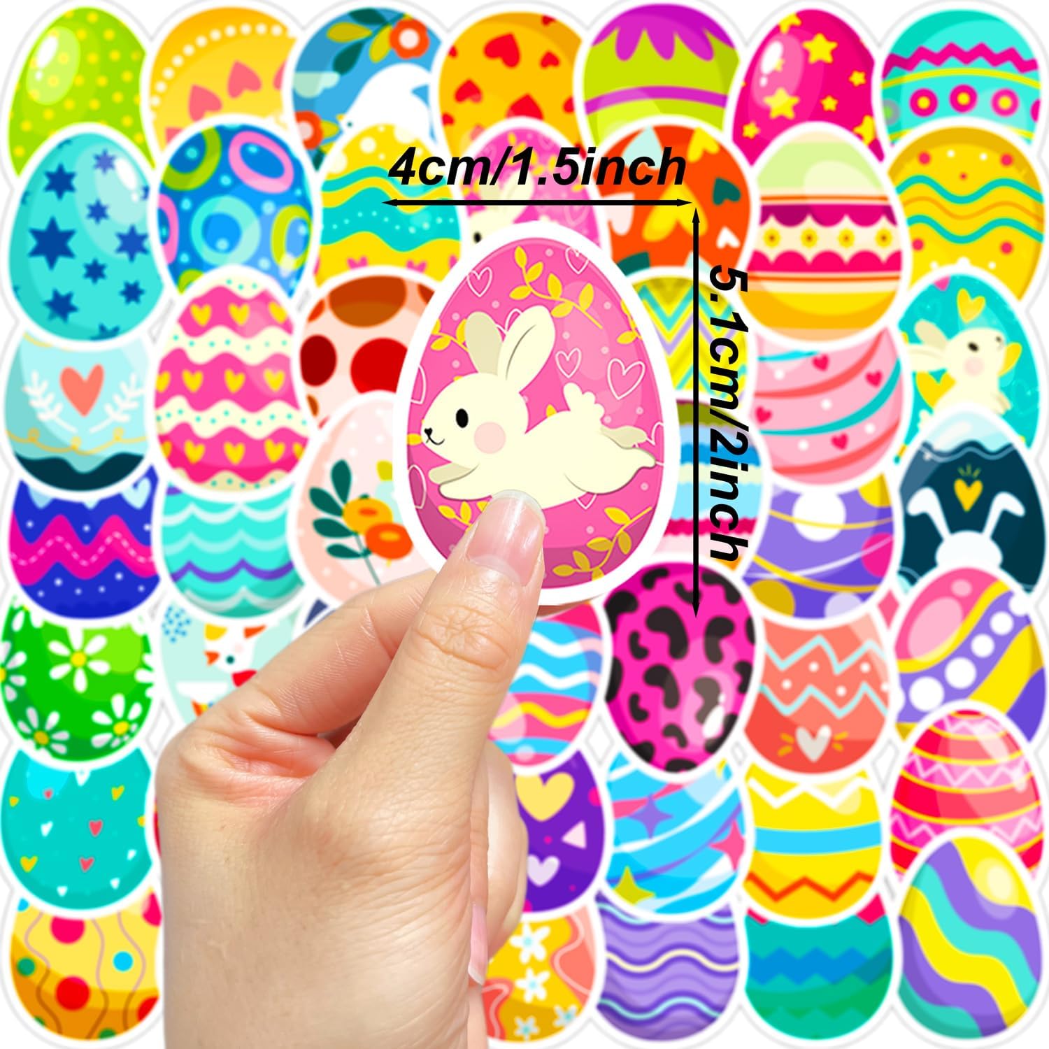 100 Pcs Easter Stickers for Eggs Cute Easter Egg Stickers for Easters Egg Decorating Easters Party Favor Supplies