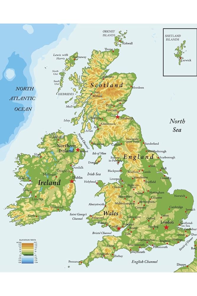 Amazon.com: United Kingdom Ireland Scotland Topographical City Atlantic Ocean Map Cool Wall Art Print Poster 12x18: Home & Kitchen amazon-com-united-kingdom-ireland-scotland-topographical-city-atlantic-ocean-map-cool-wall-art-print-poster-12x18-home-kitchen