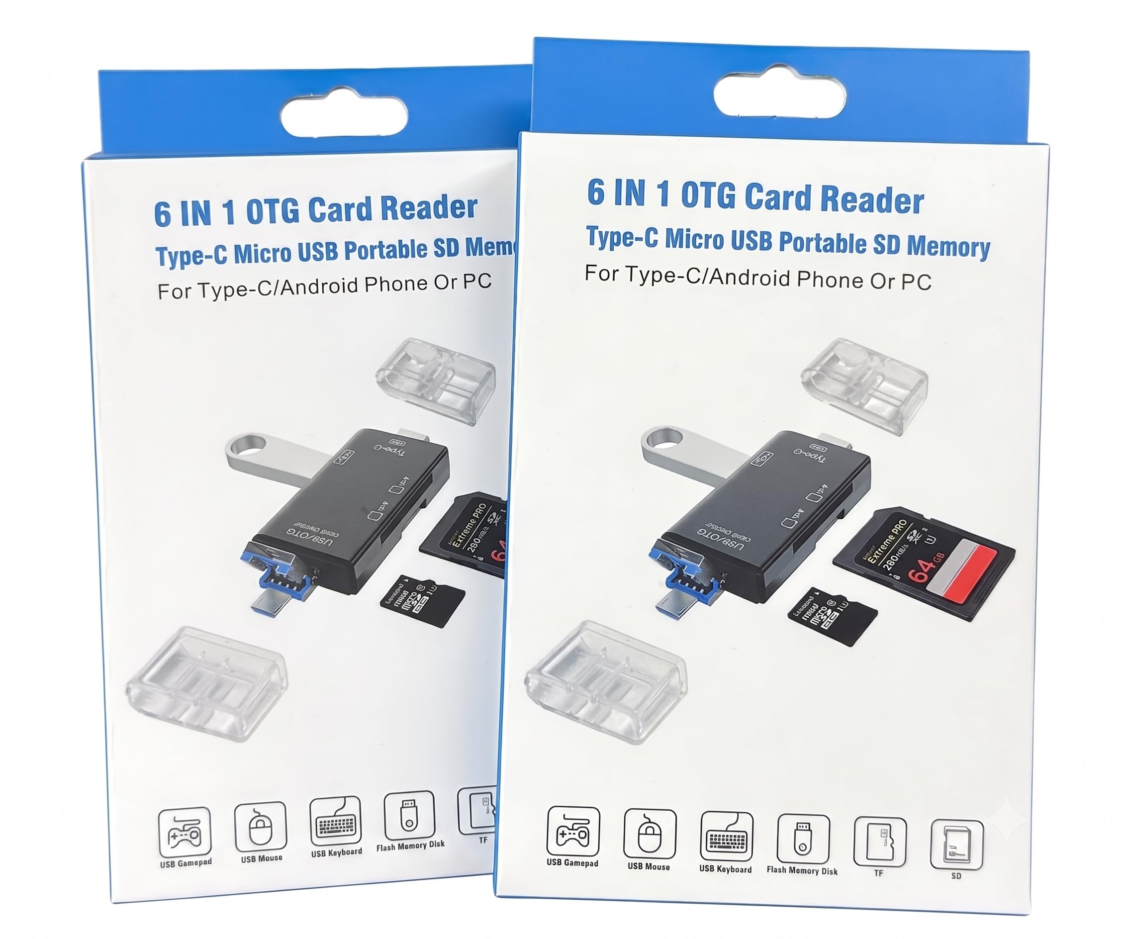 6 in 1 OTG Card Reader Type-C Micro USB Portable SD Memory | SD & TF Card Support, For Android & PC, USB Gamepad Compatible, Compact & Portable, Multi-Interface Hub-picture-27
