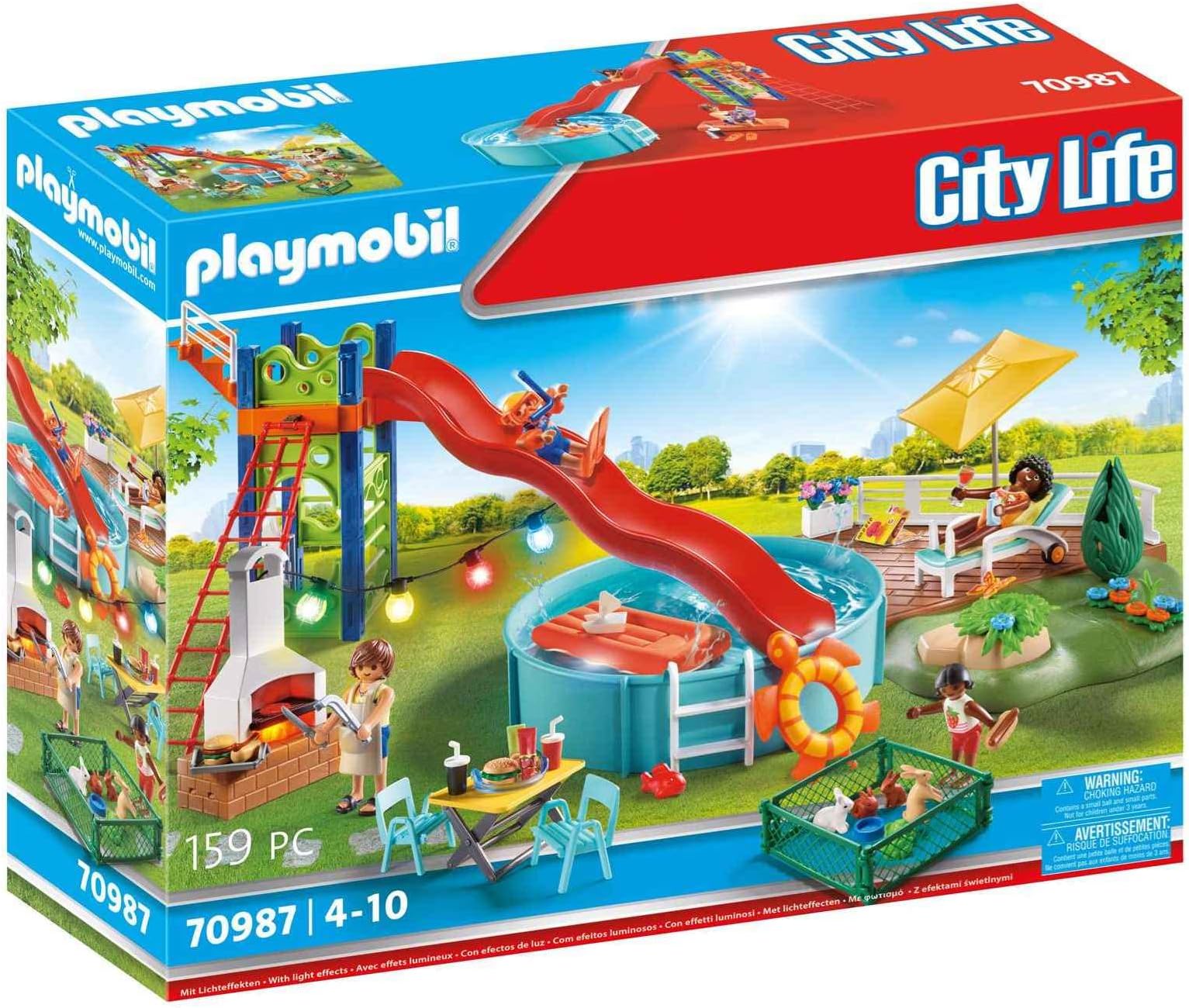 City Life 70987 Pool Party, With Light Effects, Toy for Children Ages 4+