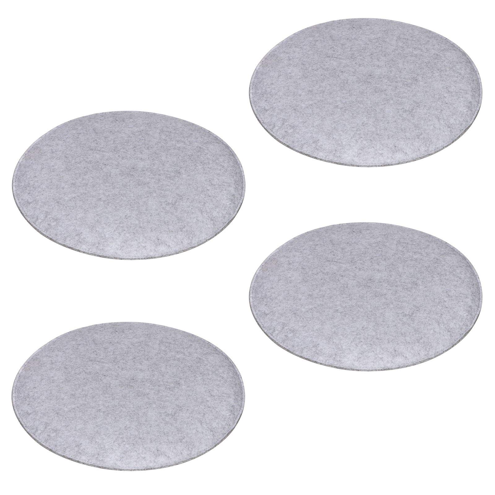 IDIMEX Jonita Felt Fabric Seat Cushion, Set Of 2, With Felt Fabric In White And Round Padding