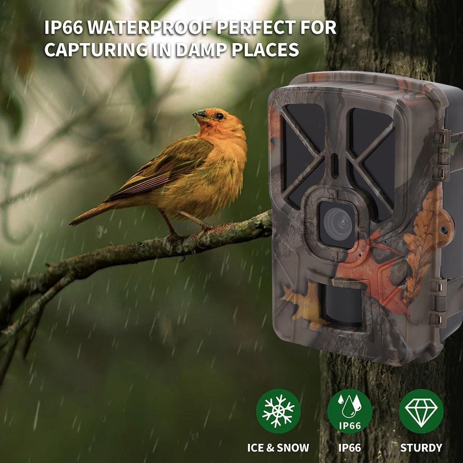 Denash Kamera Szlaku 4K 36MP z noktowizją w Podczerwieni, prędkość Wyzwalacza 0,2S, IP65 Water Polowanie Kamera do Monitorowania Dzikiej Przyrody i Bezpieczeństwo Domu