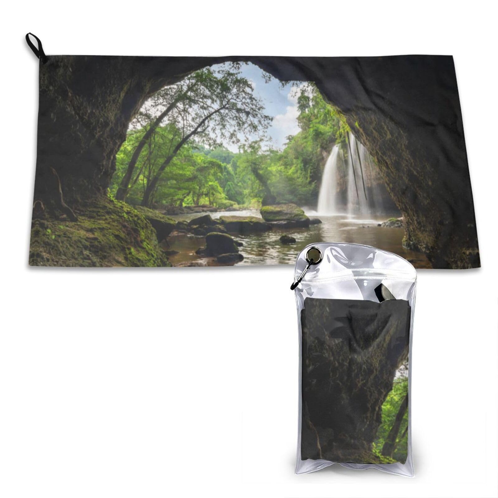 WXWJSHMGC Mountain Waterfall Print Cooling Towel, Gym Towel,Cooling Towels For Neck, Soft Breathable Travel Cool Towel,Sports Towels For Gym,Camping