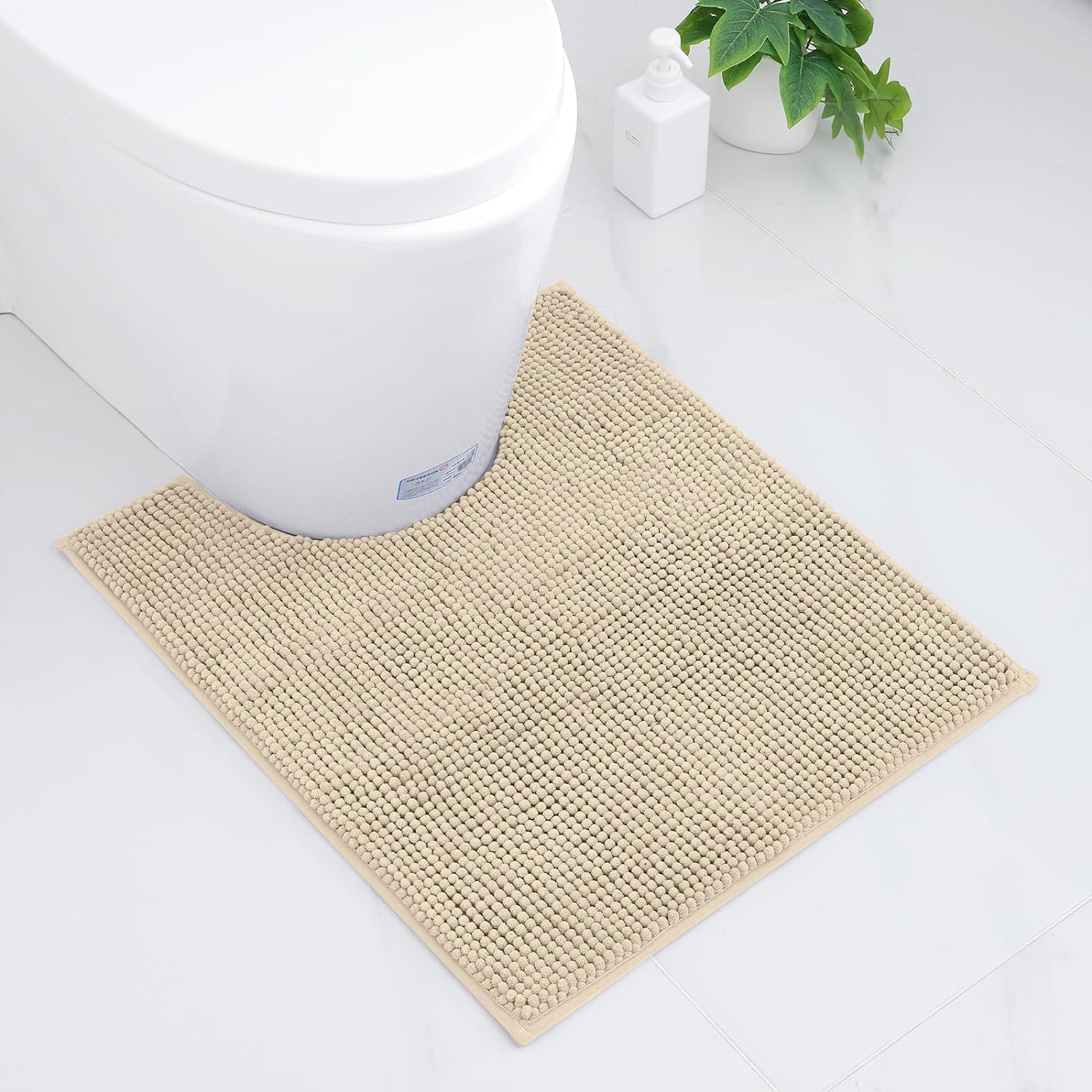smiry Non Slip Chenille Bath Mat, Extra Soft Bathroom Mat, Super Absorbent Fluffy Bath Mats for Bathroom, Machine-Washable Quick Dry Bath Rug Foot Mat, 40 x 60 cm, Grey — view 23