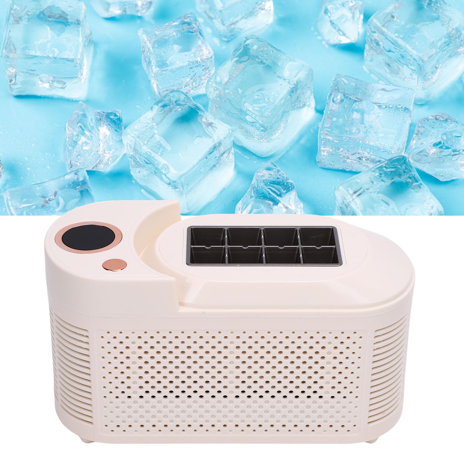 Fabricante de Hielo de Encimera, Máquina de Hacer Hielo con Pinzas de Hielo, 8 Cubos en 10 a 15 Minutos, Fabricante de Hielo para Acampar en la (Enchufe de la UE)