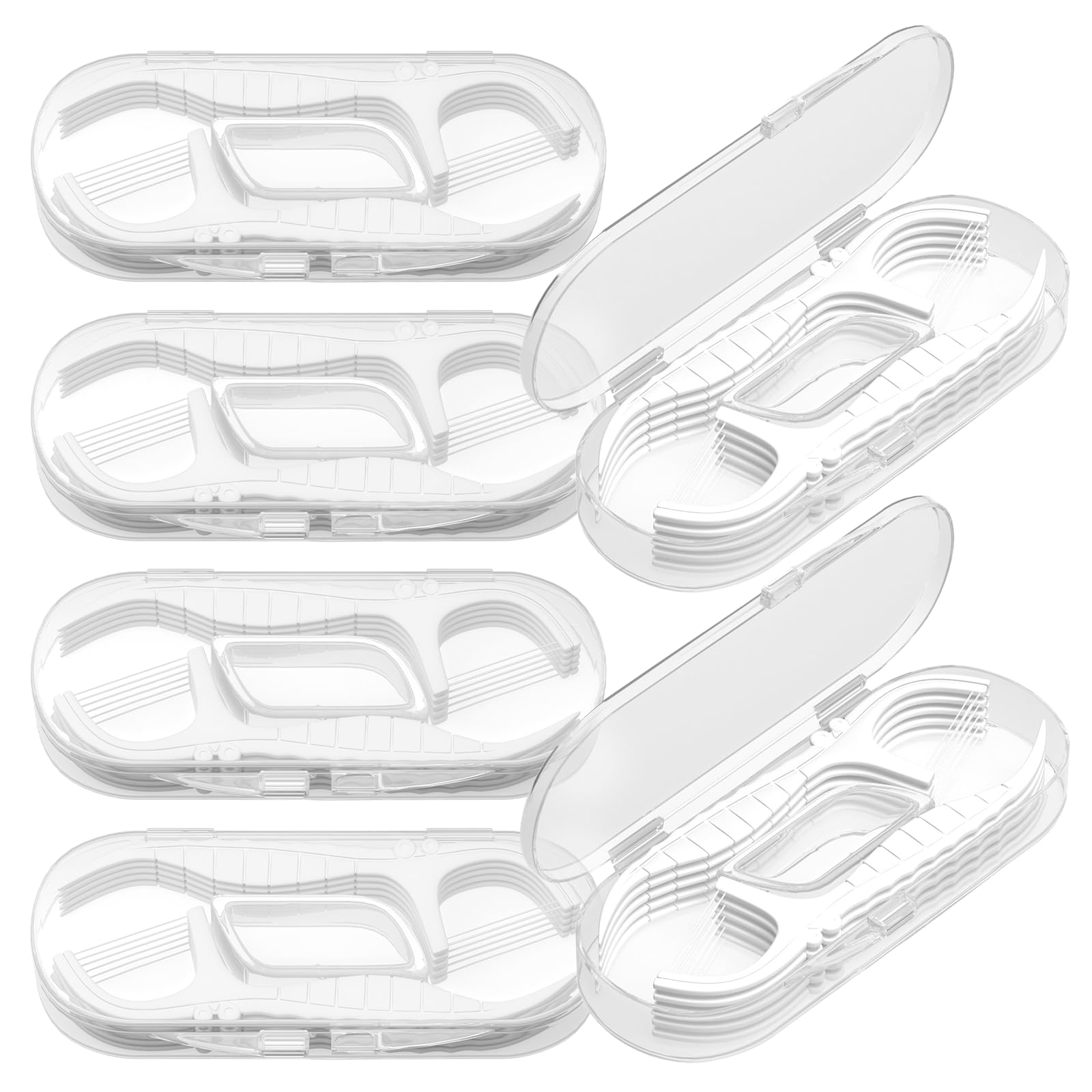 Holy Rose Dental Floss Picks Holder Portable Flossers Mini Case 6 Box Mint Flavor for Double String Flossing