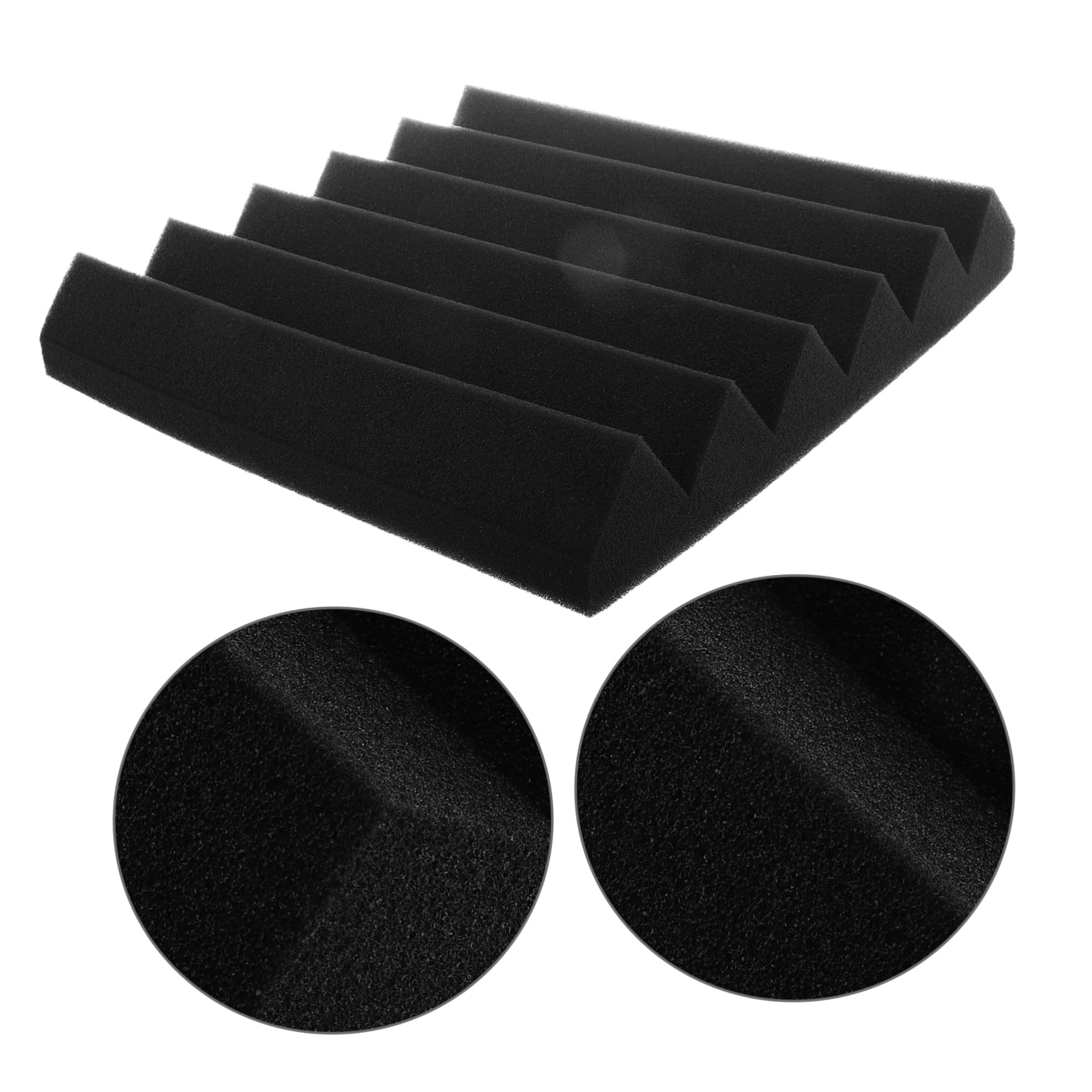 Pannello Acustico in Schiuma Nera 30x30x5 Cm 5 Pezzi | Design a Cuneo Scanalature Triangolari, Autoadesivo, Ignifugo, per Home Theater e Sala Cinema
