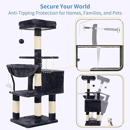 Heybly Cat Tree with Toy — close-up of materials and construction quality