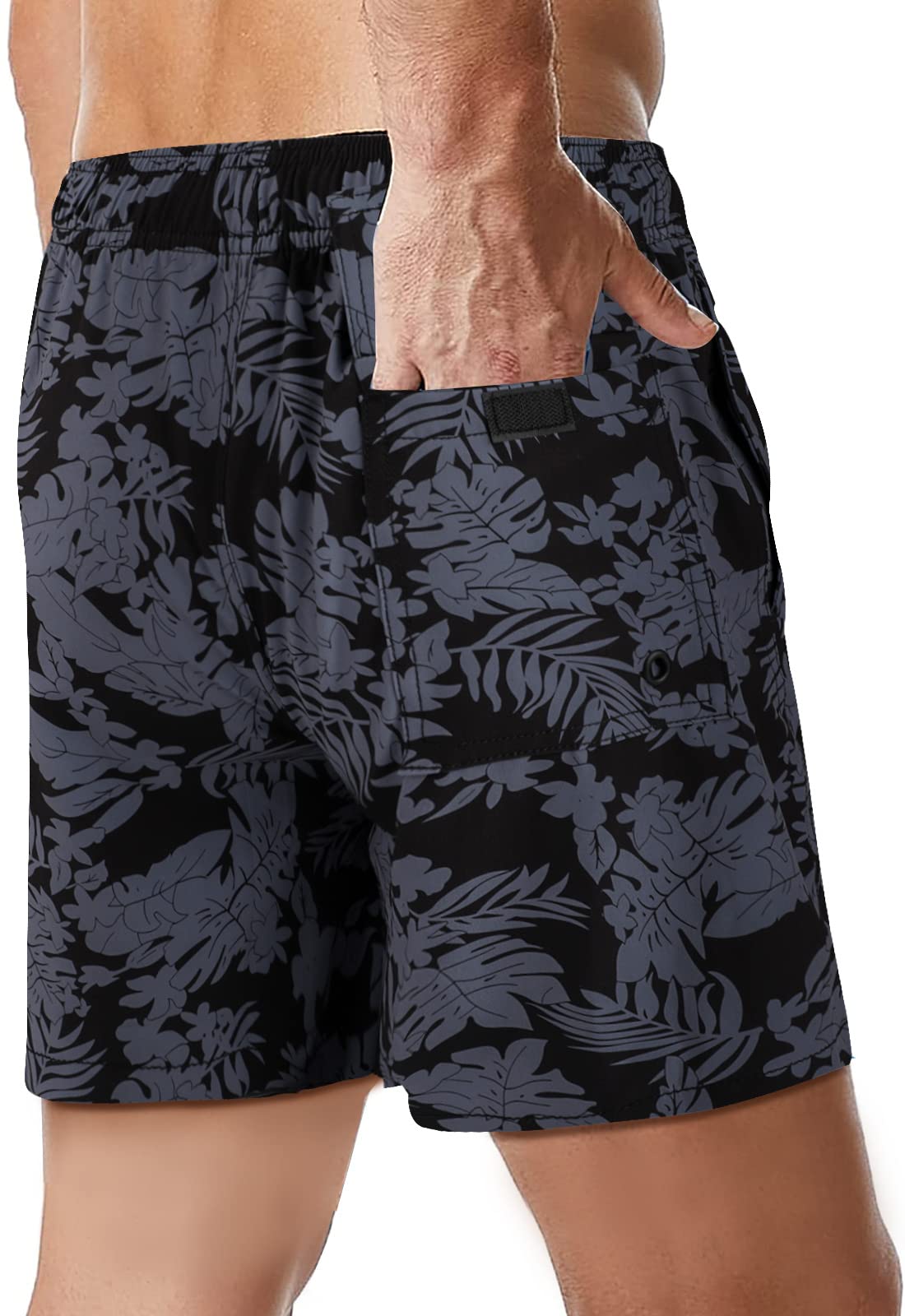 Suwangi Bañadores Hombre con Forro Compresión Pantalones Cortos de Natación Secado Rápido Shorts de Baño Bañadores de Surf