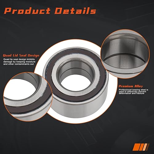 Miniatura 3 de (par) DRIVESTAR 510112 Cojinete de cubo de rueda delantera para Alfa Romeo 2012 Mito para Fiat 2012-19 500,16-18 500X para Nissan 2024 Kicks, 15-17