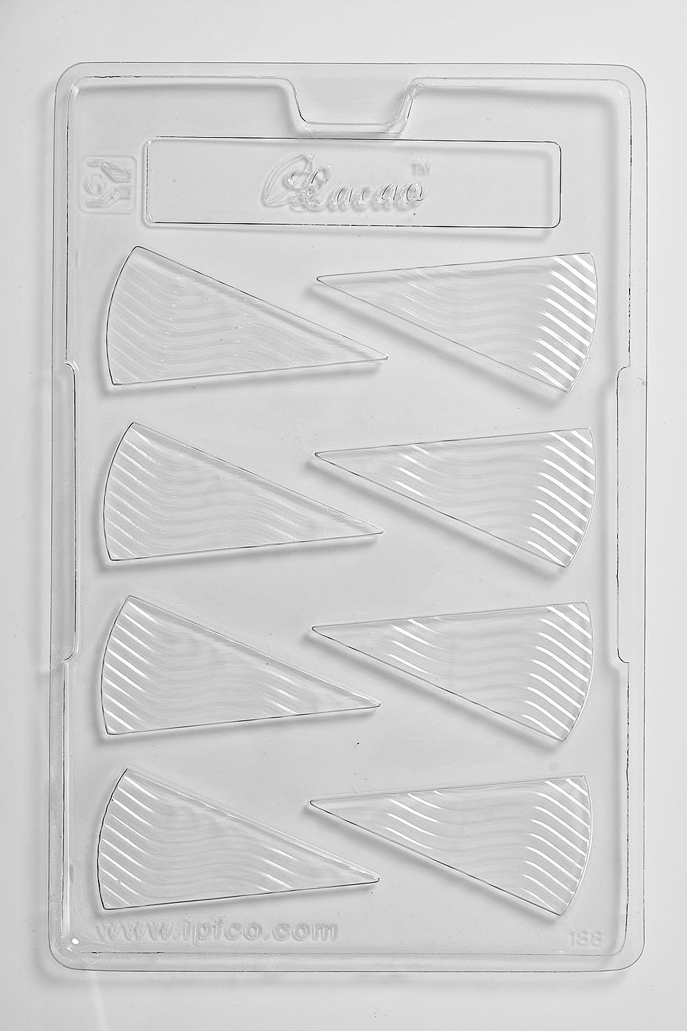 Cacao Triangles Wavey Cake Decoration Chocolate Mould 8 Cavity, PVC, Transparent, 17 x 26 x 1.5 cm