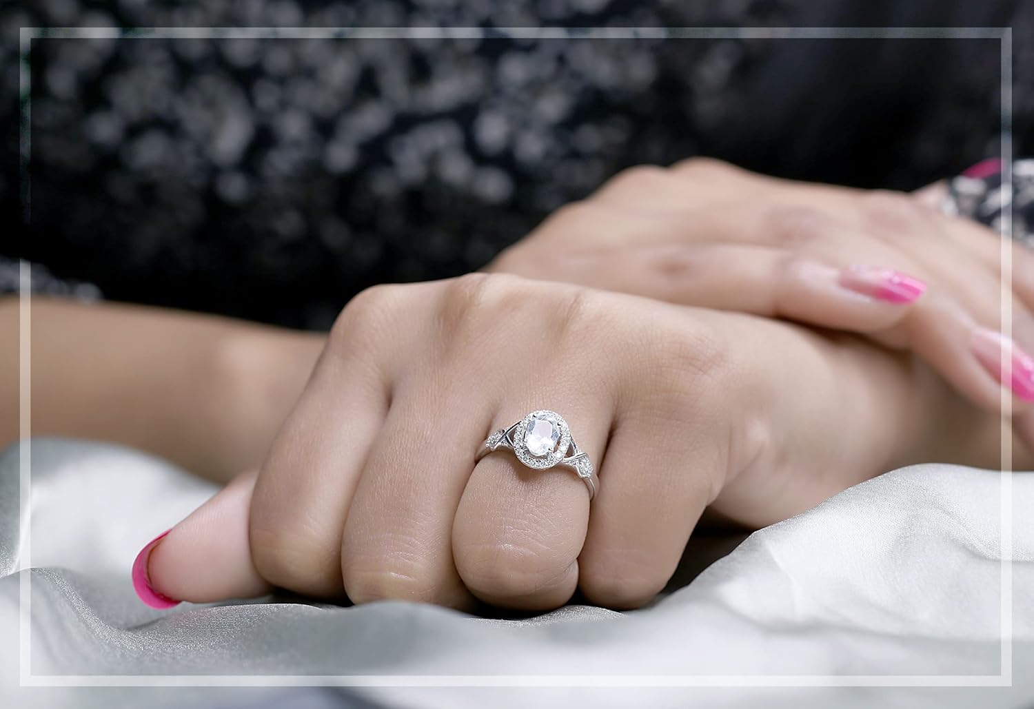 Dazzlingrock Collection 7x5mm Oval Aquamarine & Round White Diamond Split Shank Halo Engagement Ring for Women in 10K Solid Gold