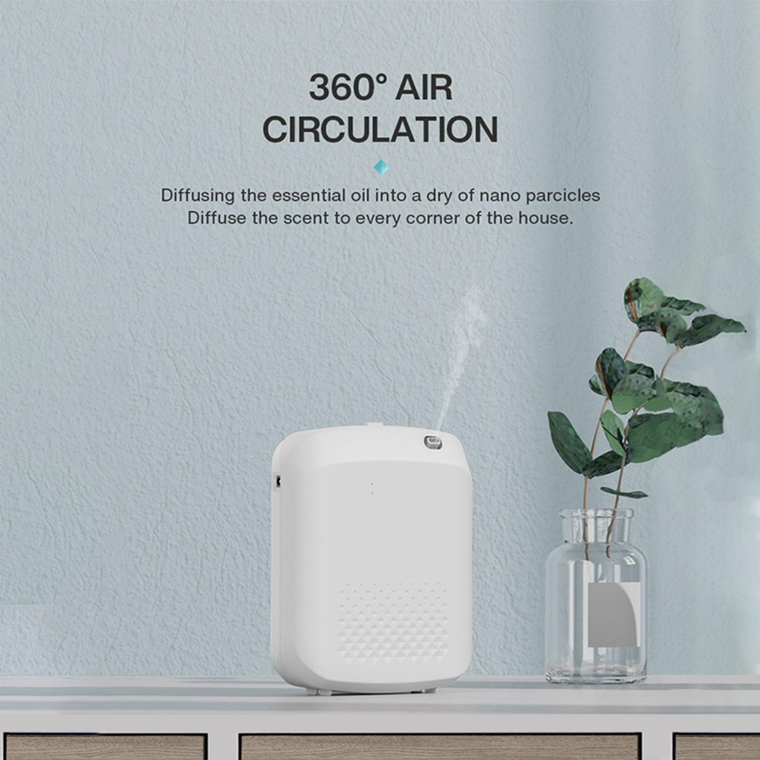 Diffusore di Profumo Smart, Macchina senza Acqua 400 ml con App | Copertura di 500–1000 m³, 5 Fasce Orarie, Meno di 38 dB e Uso a Parete o da Tavolo per Casa, Uffici e Hotel(black)