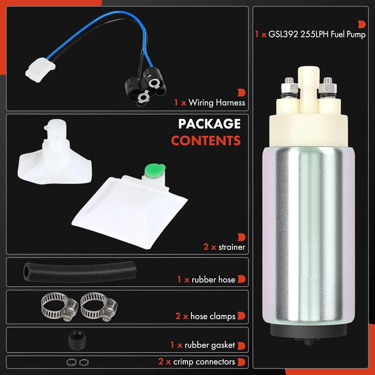 A-Premium In-Tank Electric Fuel Pump Compatible with Honda CBR1000RR 2004-2007, CBR600RR 2003-2006