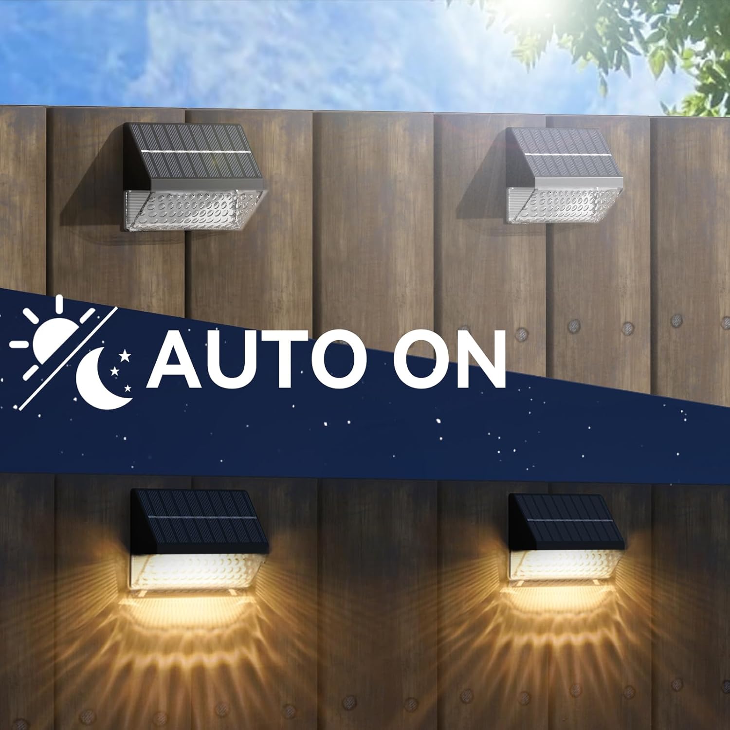 LumiZen Solar Fence Lights 12 Pack, 12 Modes RGB Color Glow LED Solar Lights with Remote Dimmable Outdoor Waterproof，Dusk to Dawn Solar Light for Patio, Backyard, Deck, Fence, Railing,Wall,Step
