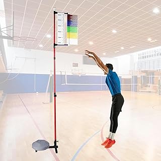YAZGAN Basketball Volleyball Vertical Jump Trainer, Standing Teen Adult Vertical Jump Tester, Gym School Jump Measurement Tool Stick Pole Tall