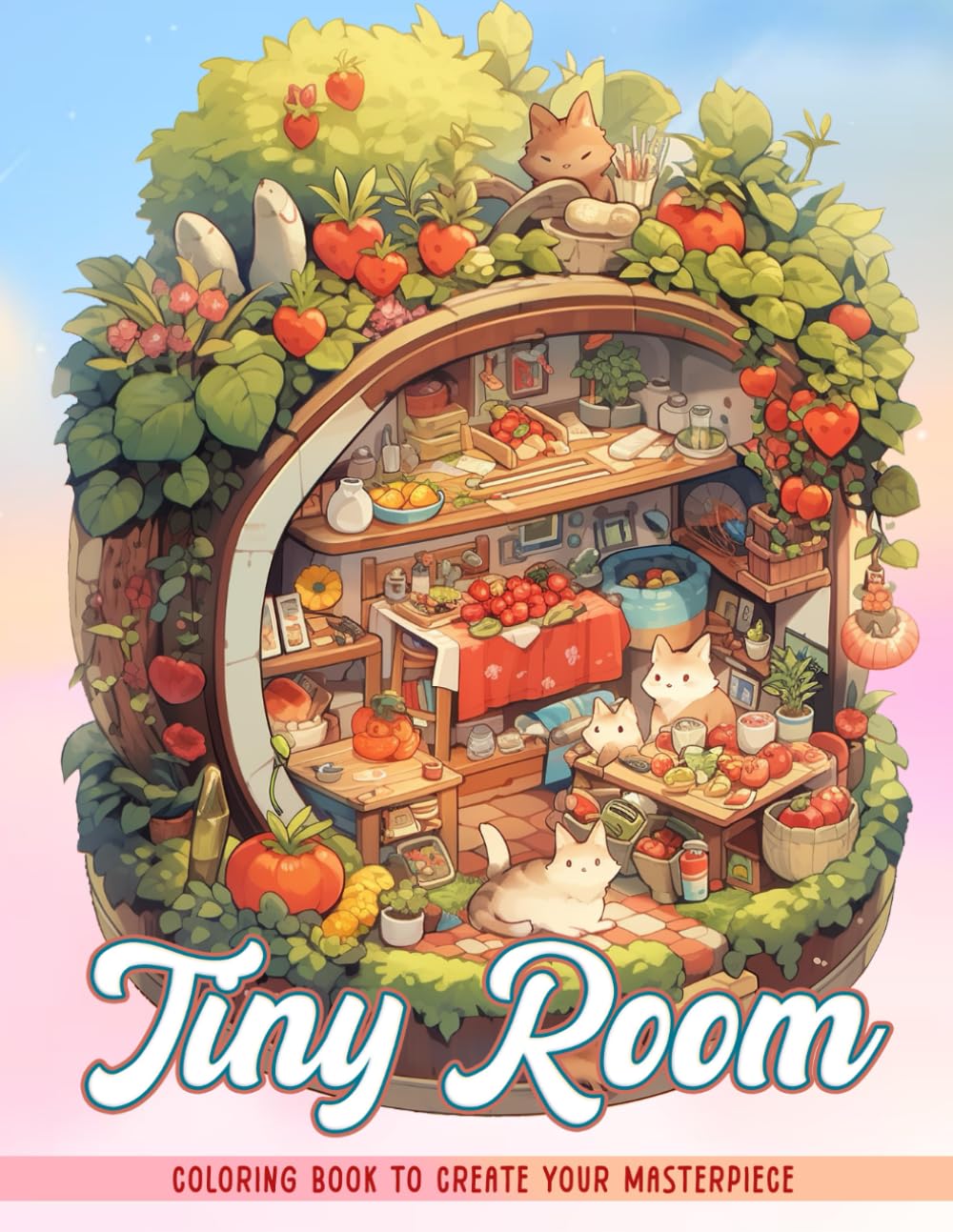 Tiny Room Coloring Book: Cute Anime Coloring Book for Adult and Kids with Adorable Kawaii Mermaid Coloring Pages for Teens and Kids