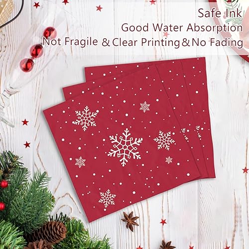 Miniatura 4 de Homlouue 200 platos y servilletas de papel de Navidad, bonitos suministros de fiesta de Navidad de Papá Noel, juego de vajilla desechable de