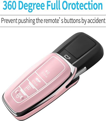 Miniatura 4 de Tukellen Funda para llavero Toyota con llavero, protector especial de TPU suave, Tiza rosado