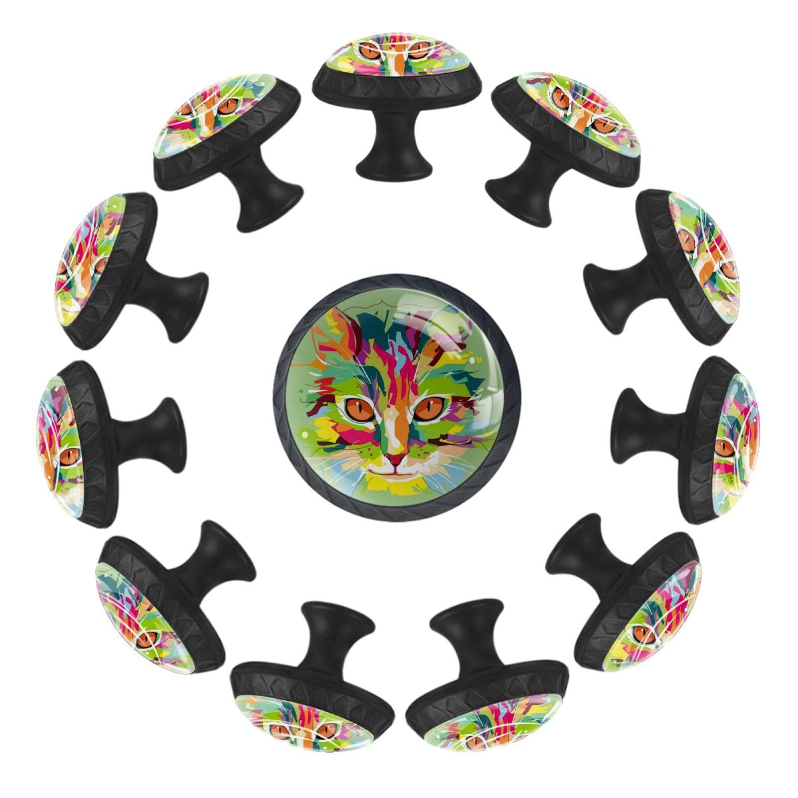 Poignée de meuble chat lot de 12 boutons de tiroir ergonomiques 35mm pour rénovation de commode