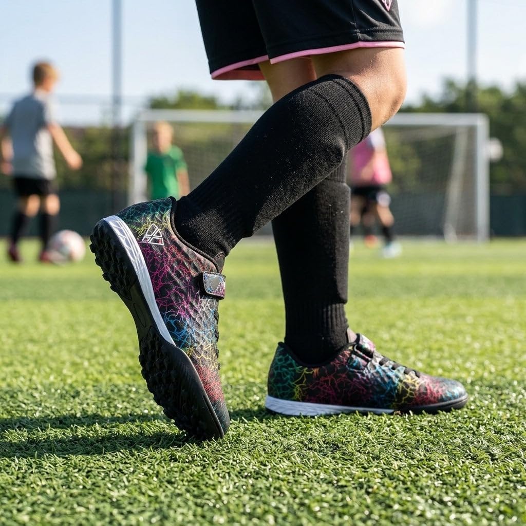 Vizari Zodiac Turf Hook Loop Soccer Shoes for Boys and Girls | Youth Football Shoes with Molded Rubber Outsole for Artificial Turf | Durable & Comfortable Fit for Outdoor Soccer Play