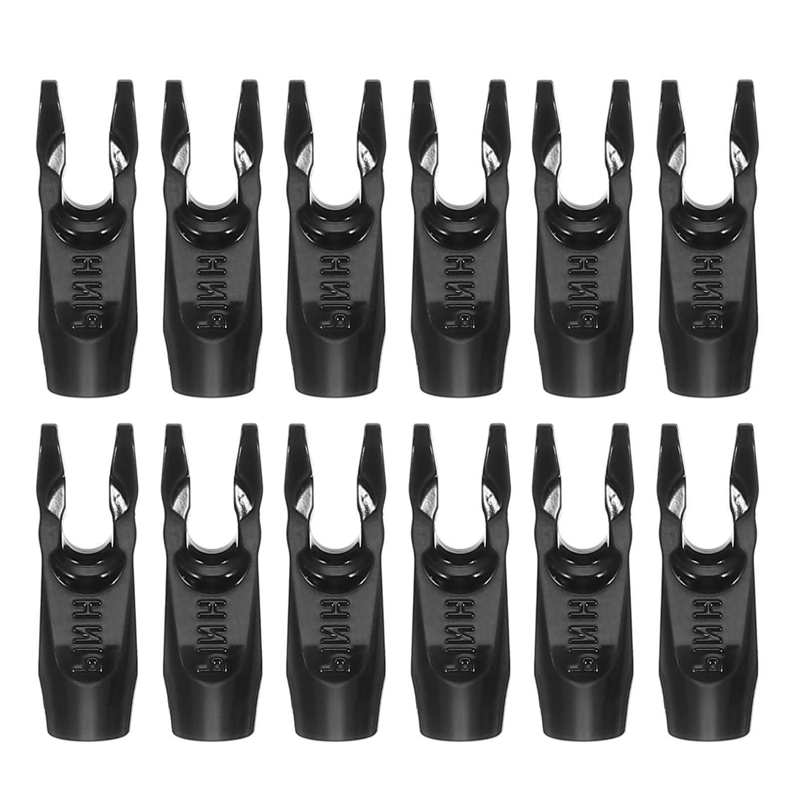 PATIKIL Encoches de Flèche de Tir à l'arc 3,2 mm Id, 12 Pcs Plastique Accessoire de Queue de Flèche de Remplacement, Noir