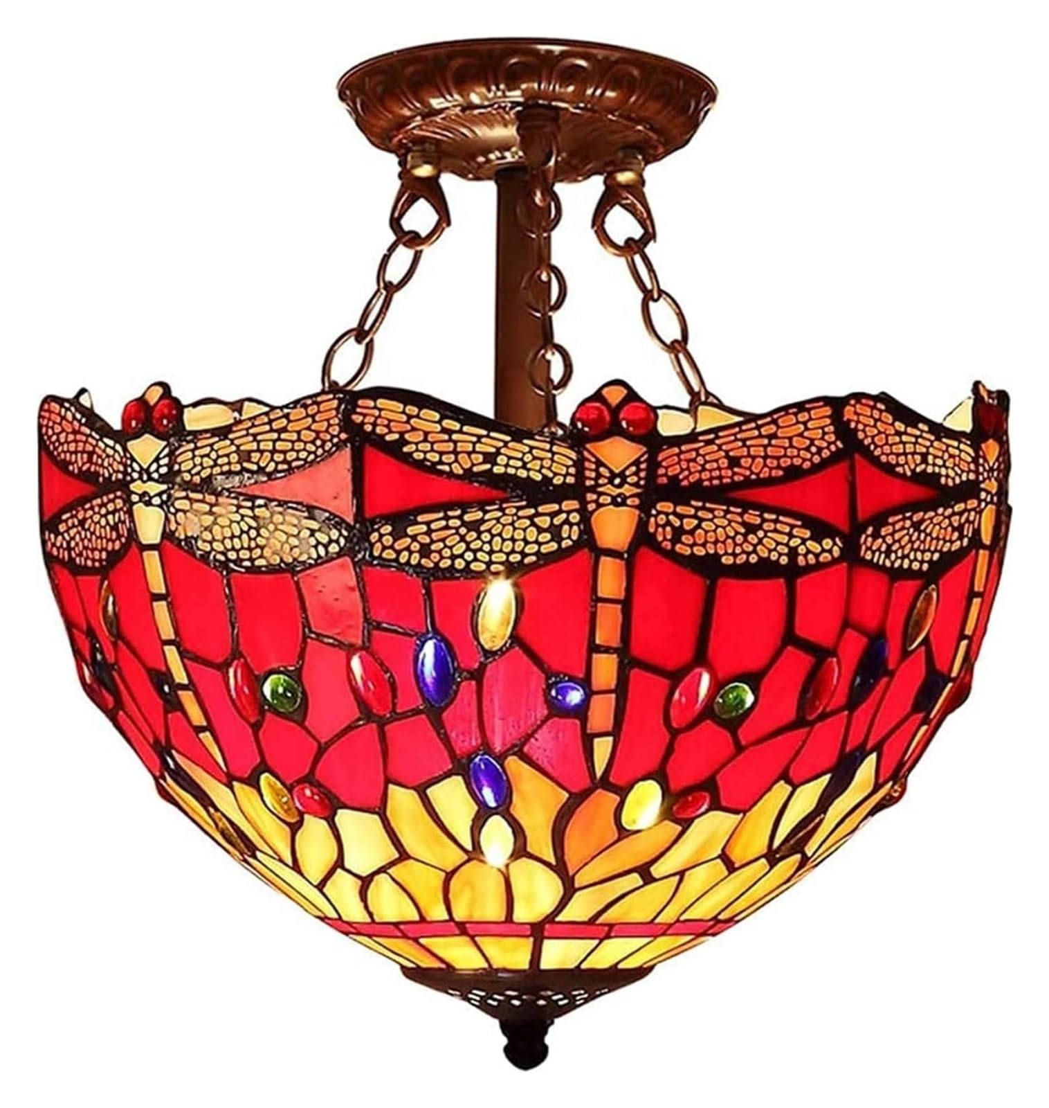 HPTHLY Ceiling Lamp Ceiling Lamp Tiffany Style Chandelier Tiffany Ceiling Lamp, Corridor/Bedroom/Corridor
