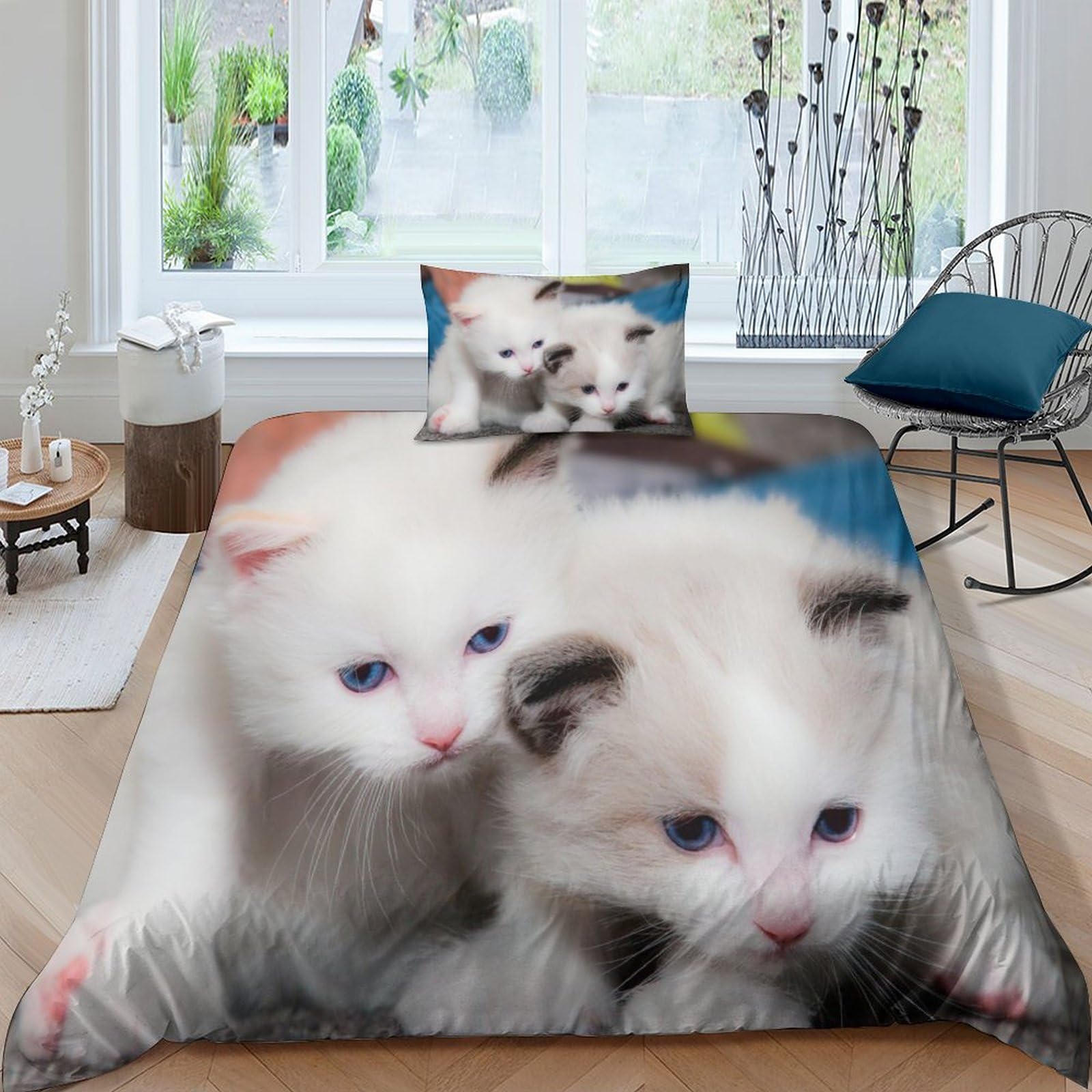 Housse de couette chat mignon single : le cadeau idéal pour adulte et enfant