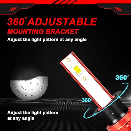 Miniatura 4 de Compatible con bombillas LED Ford Focus para faros delanteros 2012-2018, haz alto H1+H11H9 bombillas LED de haz bajo, 500% brillo, 80 W, 38000